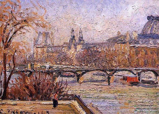  Camille Pissarro The Louvre - Morning - Canvas Print