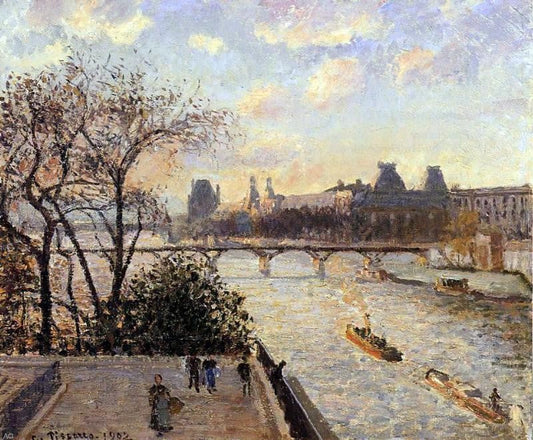  Camille Pissarro The Louvre and the Seine from the Pont-Neuf - Canvas Print