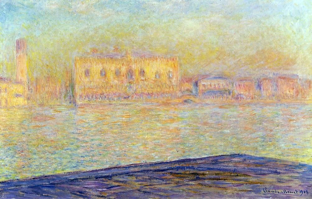  Claude Oscar Monet The Doges' Palace Seen from San Giorgio Maggiore (also known as San Giorgio) - Canvas Print