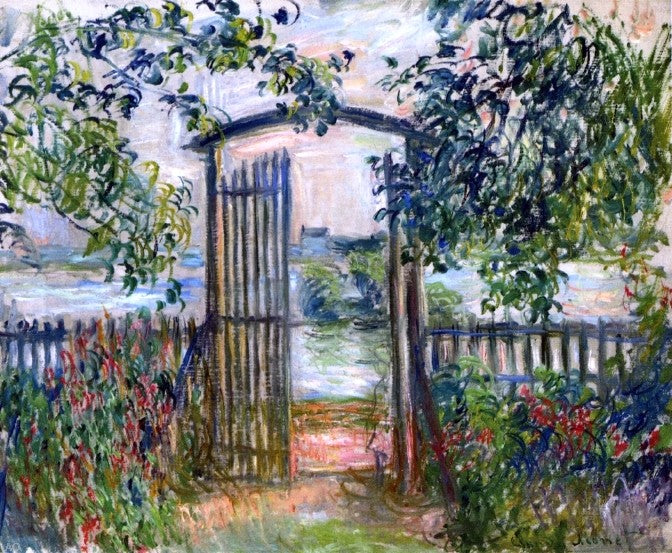  Claude Oscar Monet A Garden Gate at Vetheuil - Canvas Print