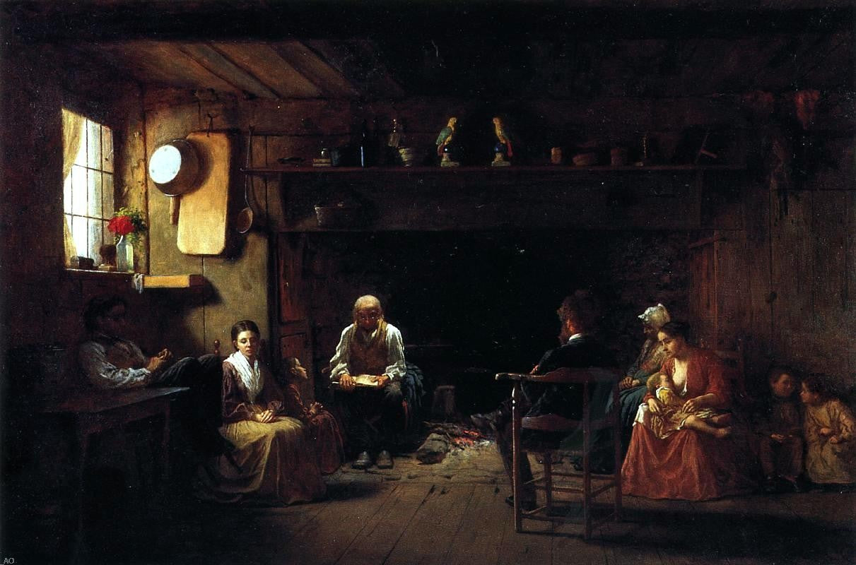  Eastman Johnson Sunday Morning - Canvas Print