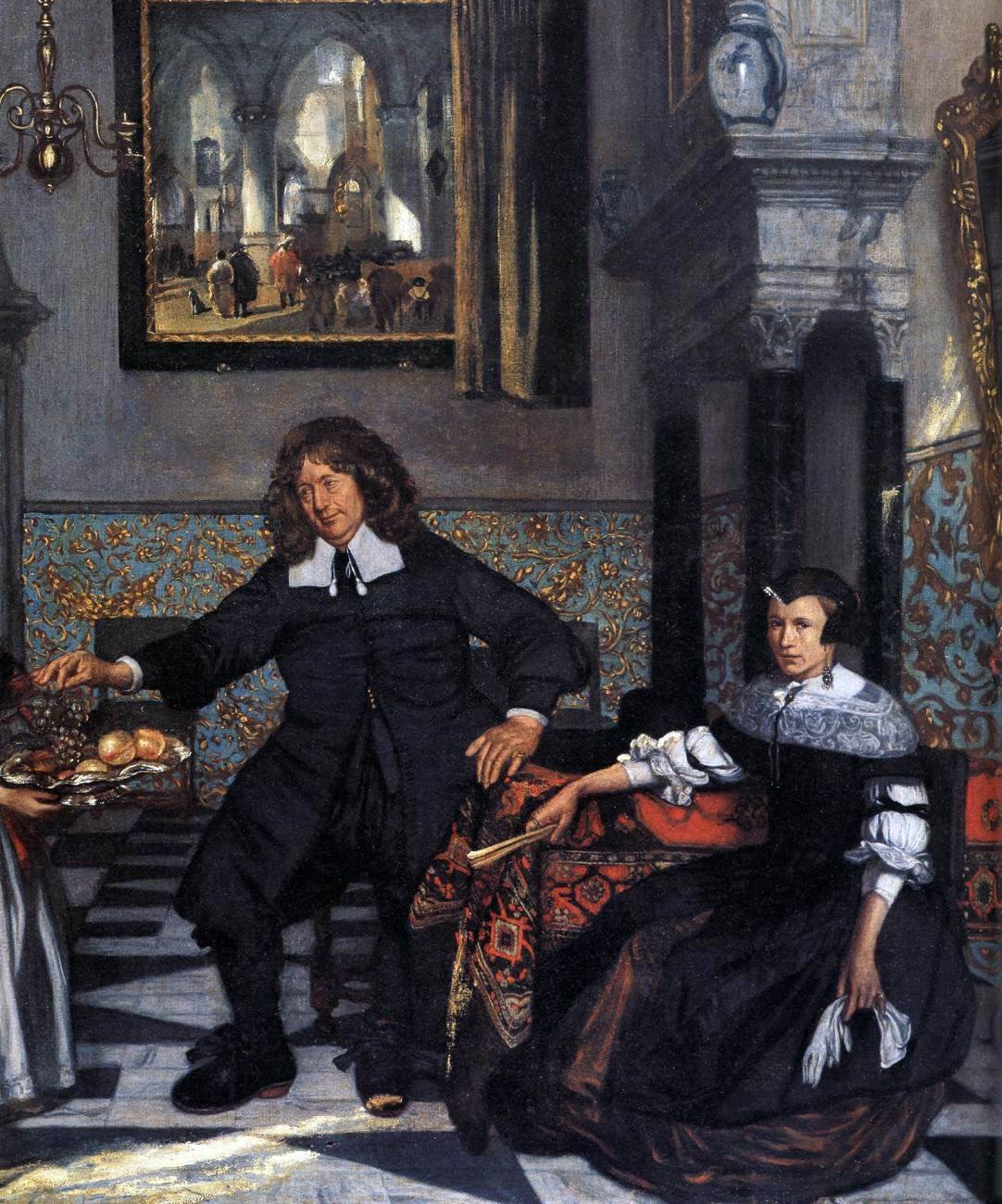  Emanuel De Witte Portrait of a Family in an Interior (detail) - Canvas Print