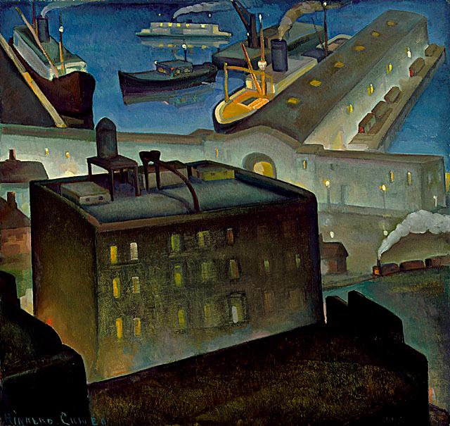 Rinaldo Cuneo The Embarcadero at Night - Canvas Print