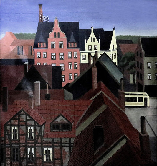 Hans Mertens Buildings in Linden. View onto the Limmerstrasse - Canvas Print