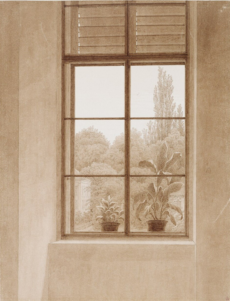 Caspar David Friedrich Window Looking over the Park - Canvas Print