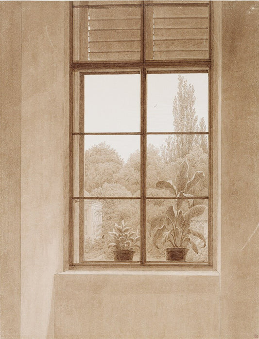 Caspar David Friedrich Window Looking over the Park - Canvas Print