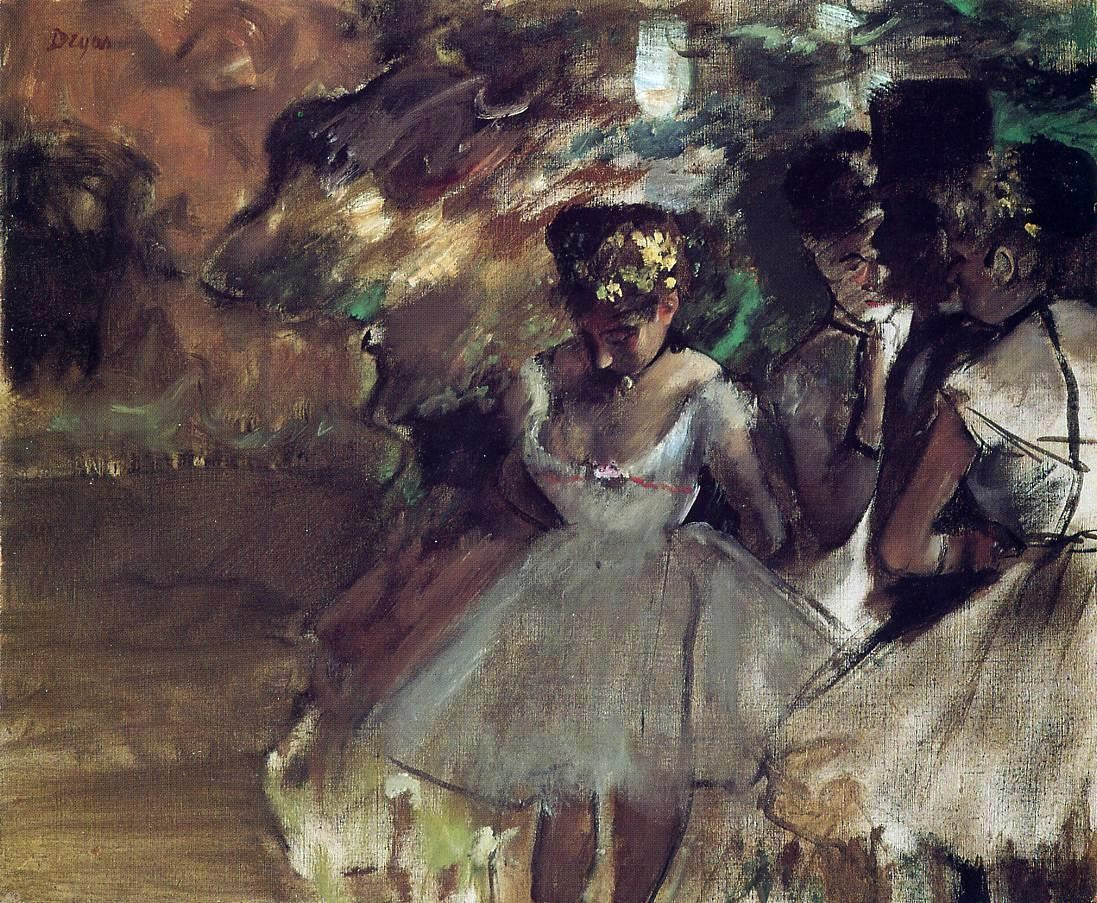  Edgar Degas Three Dancers behind the Scenes - Canvas Print