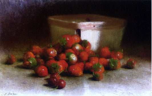  Joseph Decker Strawberries and Upright Box - Canvas Print