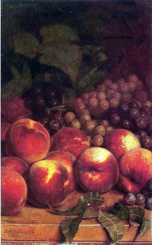  Lemuel Everett Wilmarth Peaches and Grapes - Canvas Print