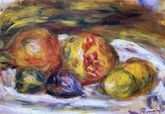  Pierre Auguste Renoir Still Life - Pomegranate, Figs and Apples - Canvas Print