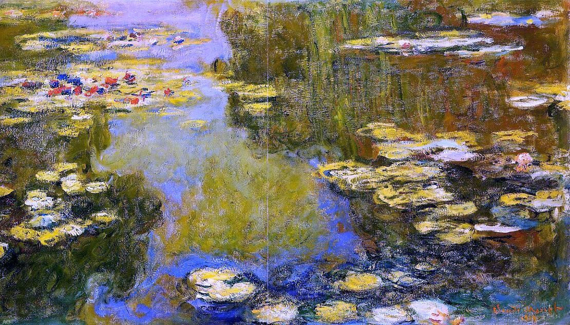  Claude Oscar Monet The Water-Lily Pond (detail) - Canvas Print