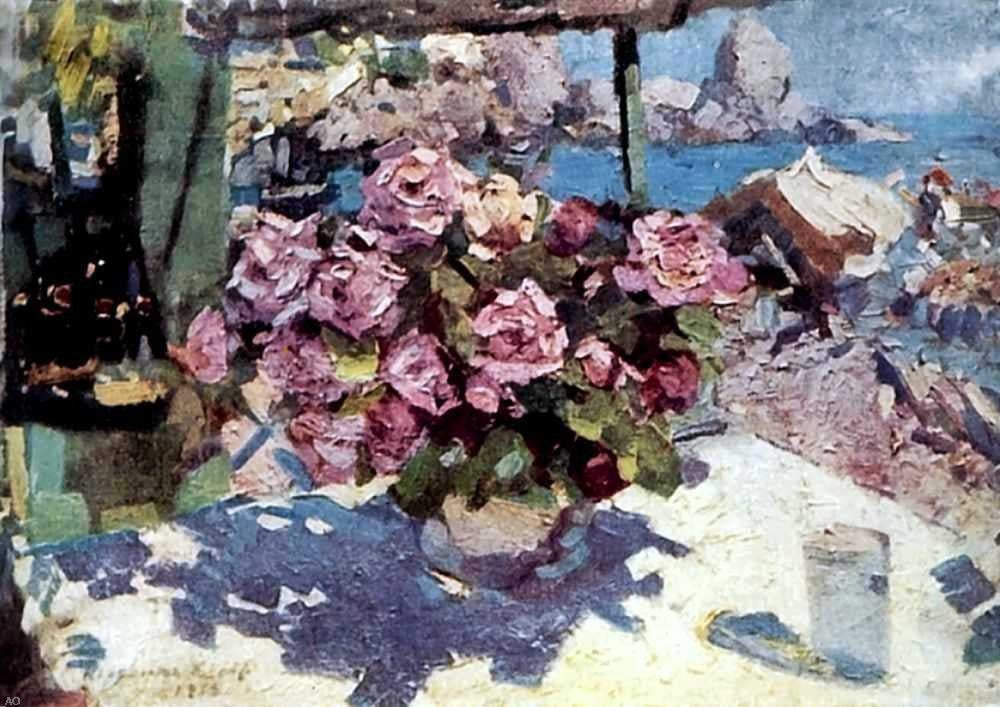  Constantin Alexeevich Korovin Roses - Canvas Print