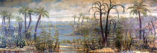 Charles R. Knight Early Land Plants from Devonian - Canvas Print