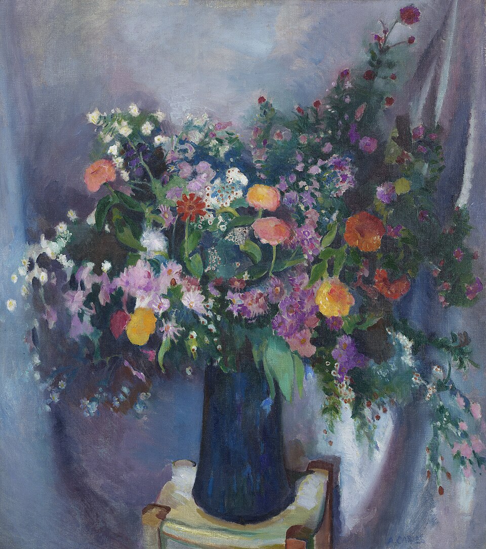 Arthur Beecher Carles Zinnias and Asters - Canvas Print