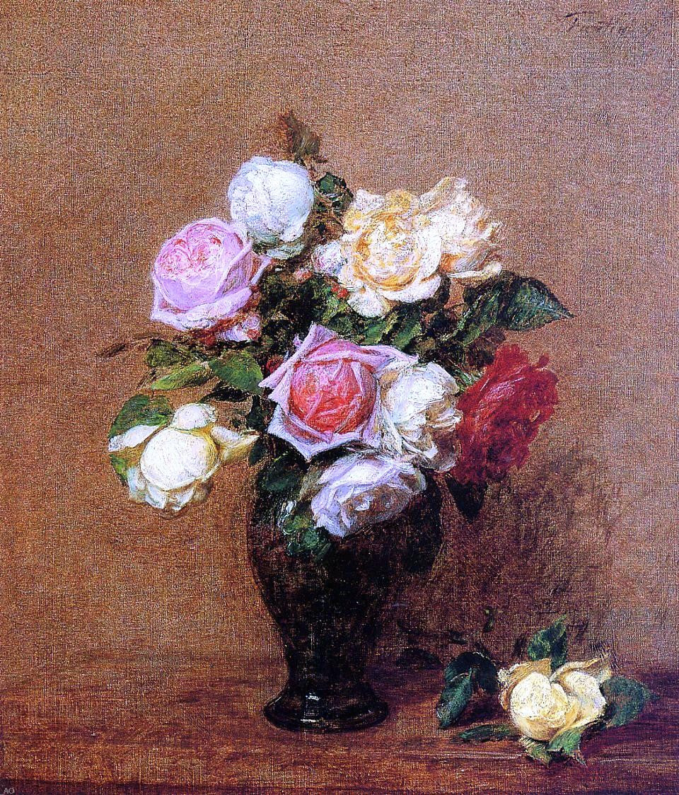  Henri Fantin-Latour Roses - Canvas Print