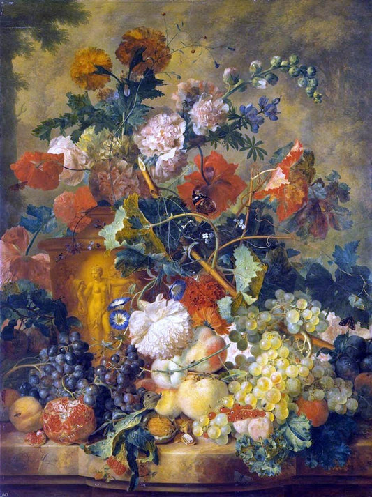  Jan Van Huysum Flowers and Fruit - Canvas Print