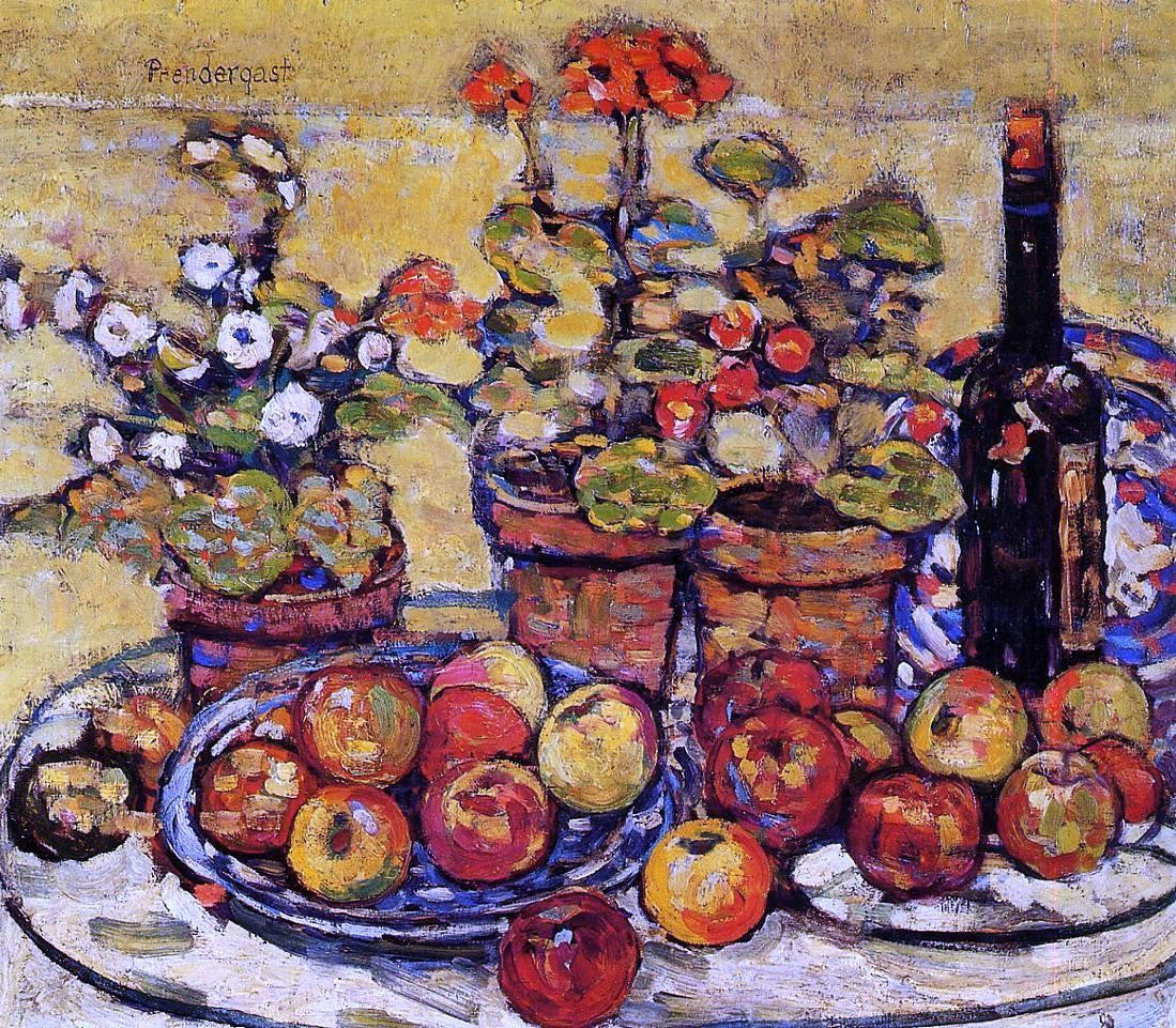  Maurice Prendergast Still Life - Fruit and Flowers - Canvas Print