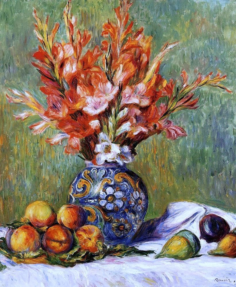  Pierre Auguste Renoir Flowers and Fruit - Canvas Print