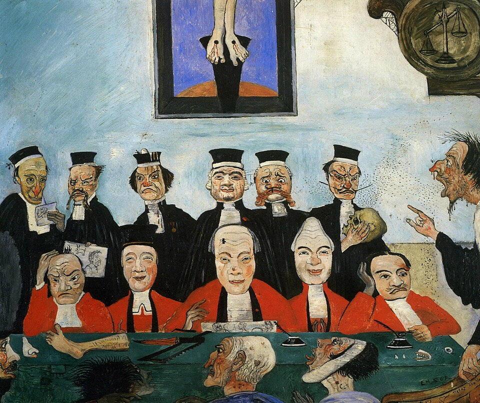 James Ensor The Good Judges - Canvas Print