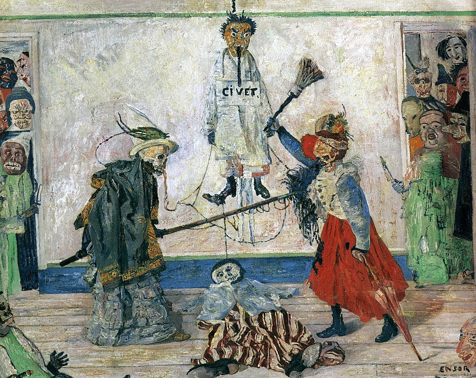 James Ensor Skeletons Fighting over a Hanged Man - Canvas Print