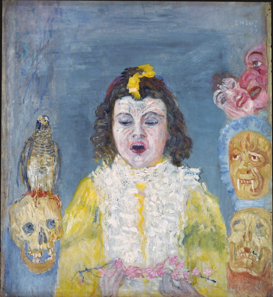 James Ensor Girl with Masks or Eucharist - Canvas Print