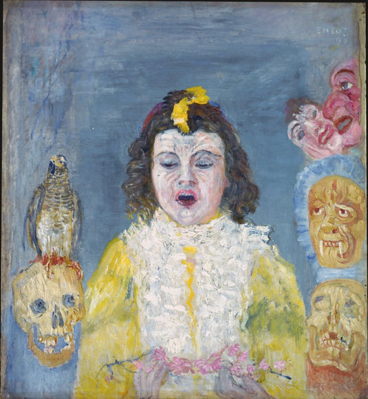 James Ensor Girl with Masks or Eucharist - Canvas Print