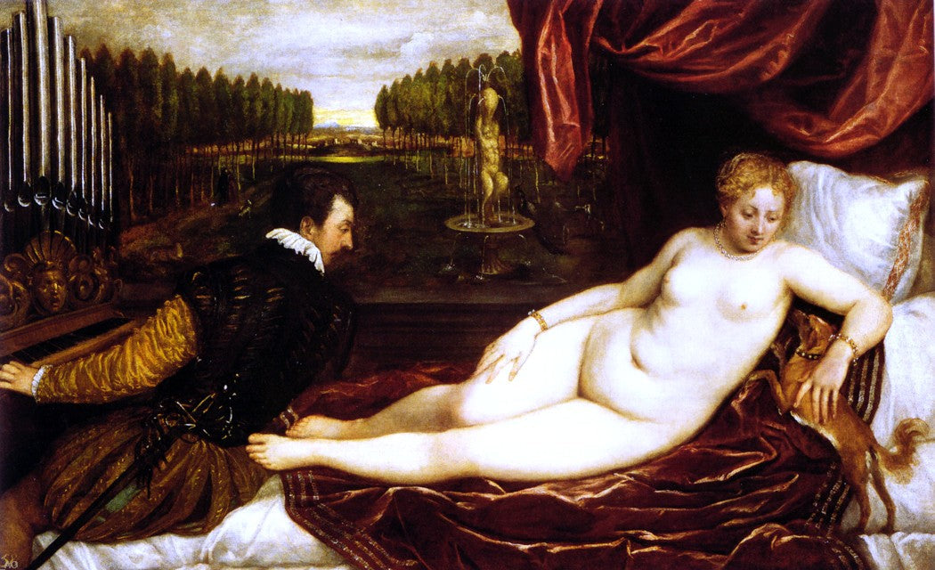  Titian Venus with Organist - Canvas Print