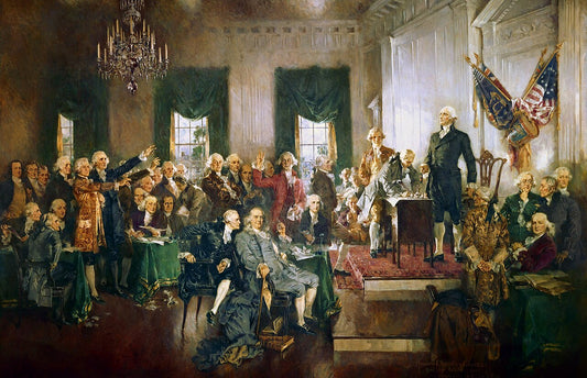 Howard Chandler Christy Scene at the Signing of the Constitution of the United States - Canvas Print