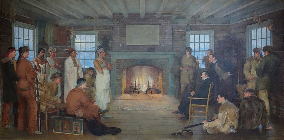 Albert Herter The Trial of Chief Oshkosh - Canvas Print