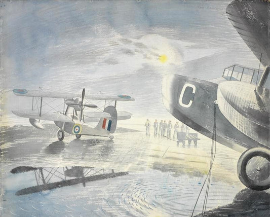 Eric Ravilious Morning on the Tarmac - Canvas Print