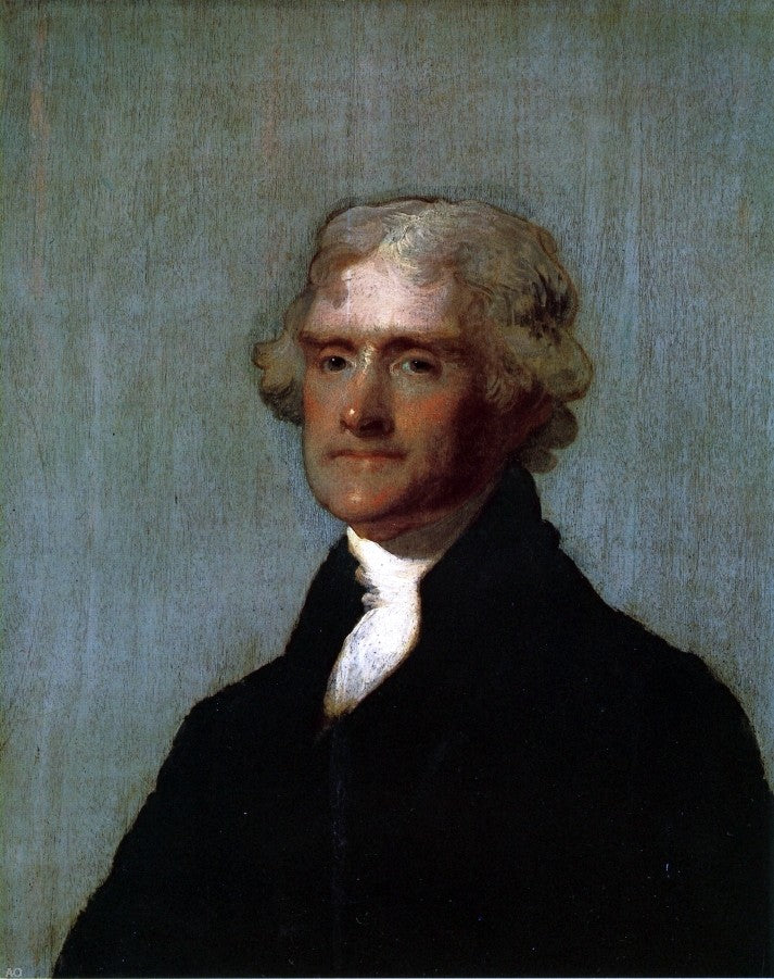  Gilbert Stuart Thomas Jefferson (The Edgehill Portrait) - Canvas Print