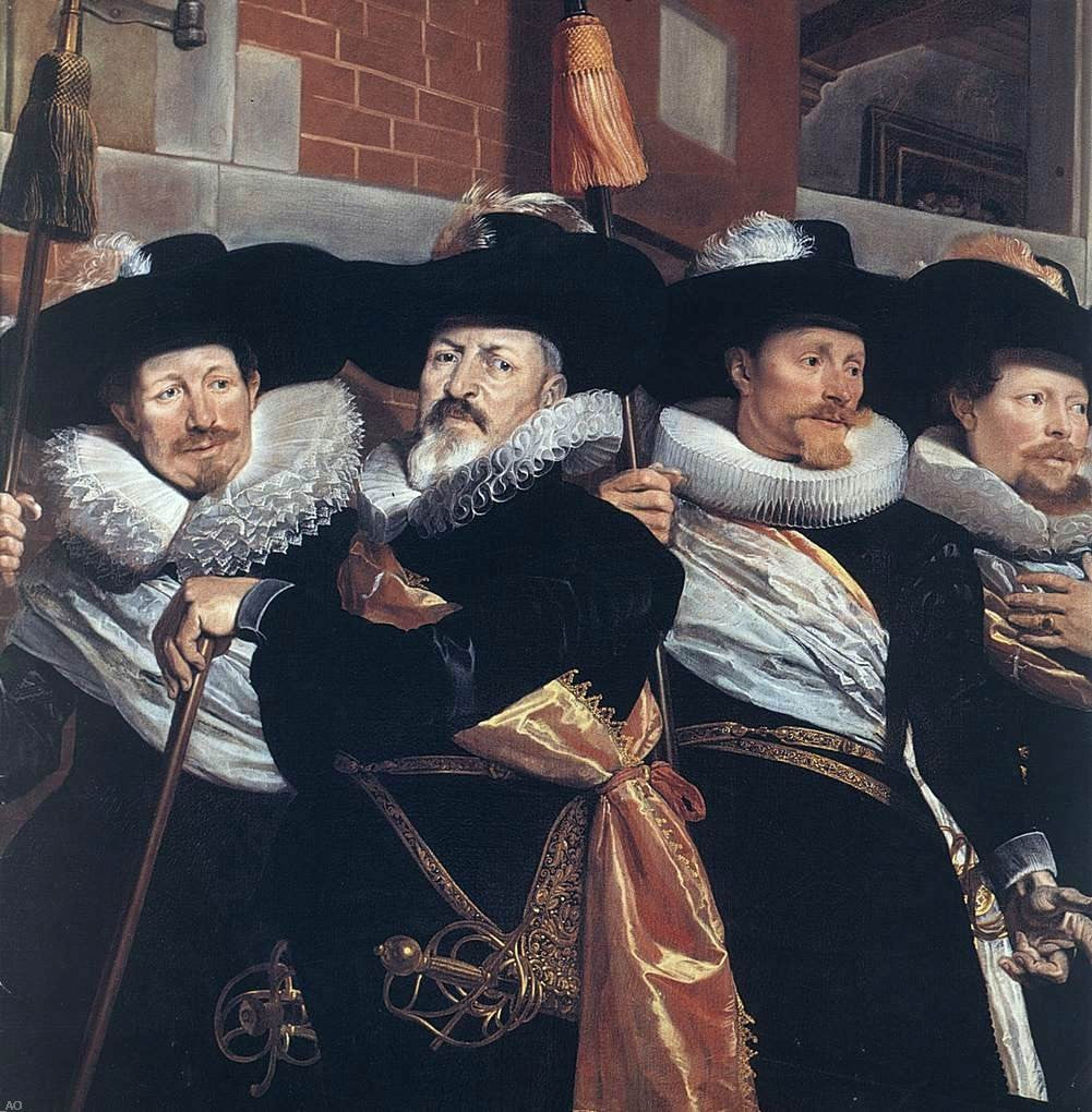  Hendrick Gerritsz Pot Officers of the Civic Guard of St Adrian (detail) - Canvas Print