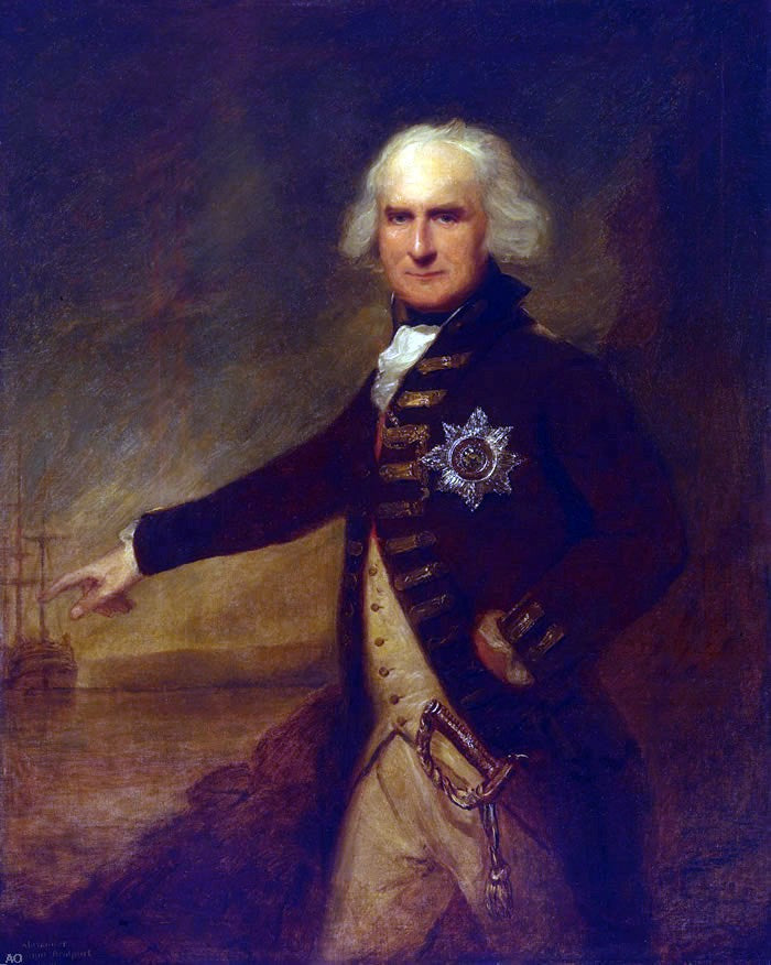  Lemuel Francis Abbott Admiral Alexander Hood, 1727-1814, 1st Viscount Bridport - Canvas Print