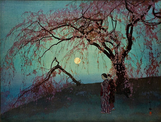 Hiroshi Yoshida Kumoi Cherry Trees - Canvas Print