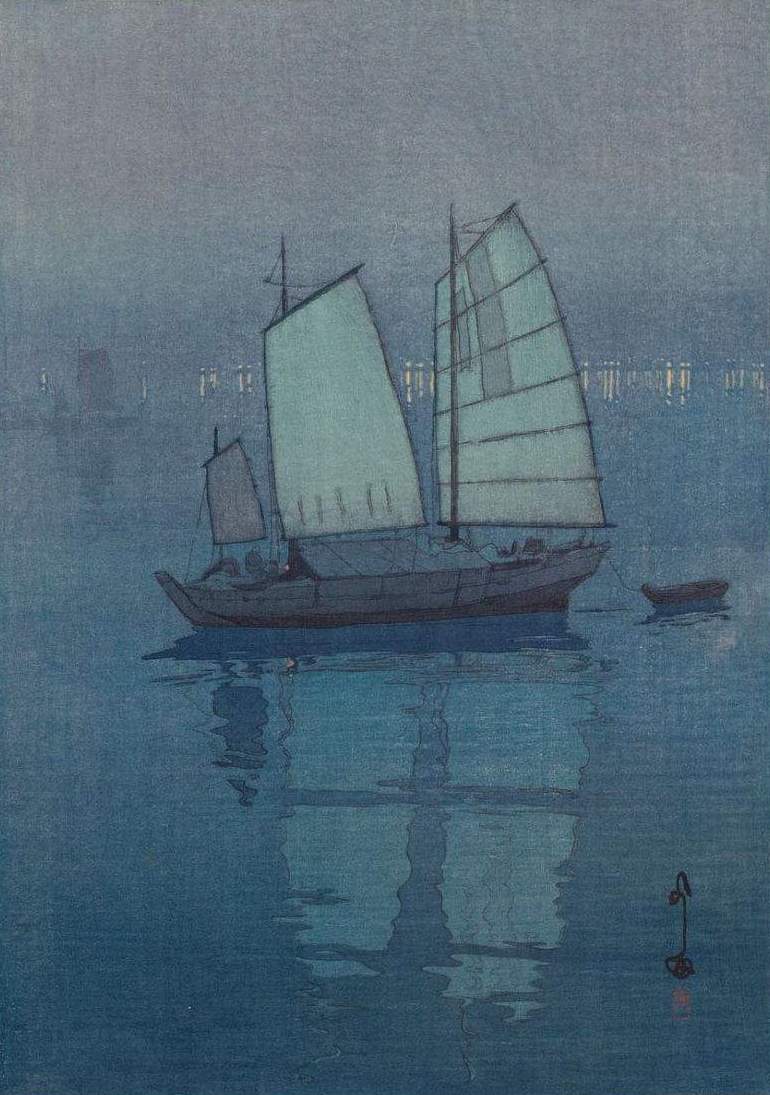 Hiroshi Yoshida Sailing Boats, Nights - Canvas Print