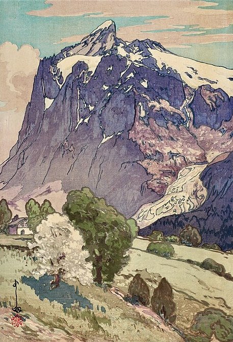 Hiroshi Yoshida The Wetterhorn - Canvas Print