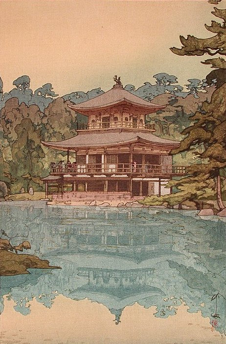Hiroshi Yoshida The Golden Pavilion - Canvas Print