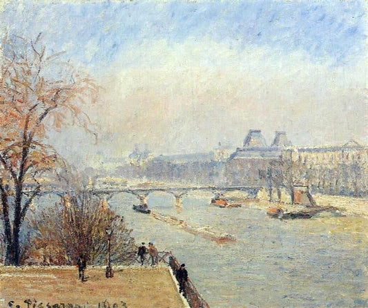  Camille Pissarro The Louvre - March Mist - Canvas Print