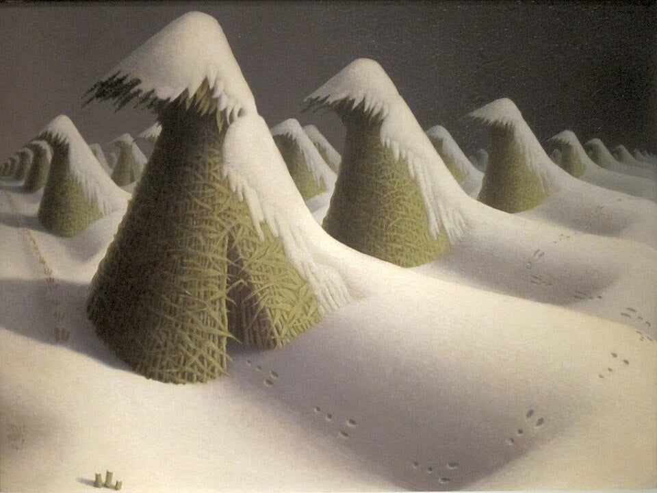 Grant Wood January - Canvas Print