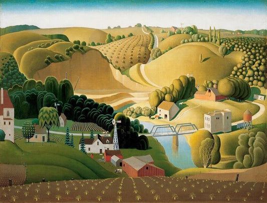 Grant Wood Stone City, Iowa - Canvas Print