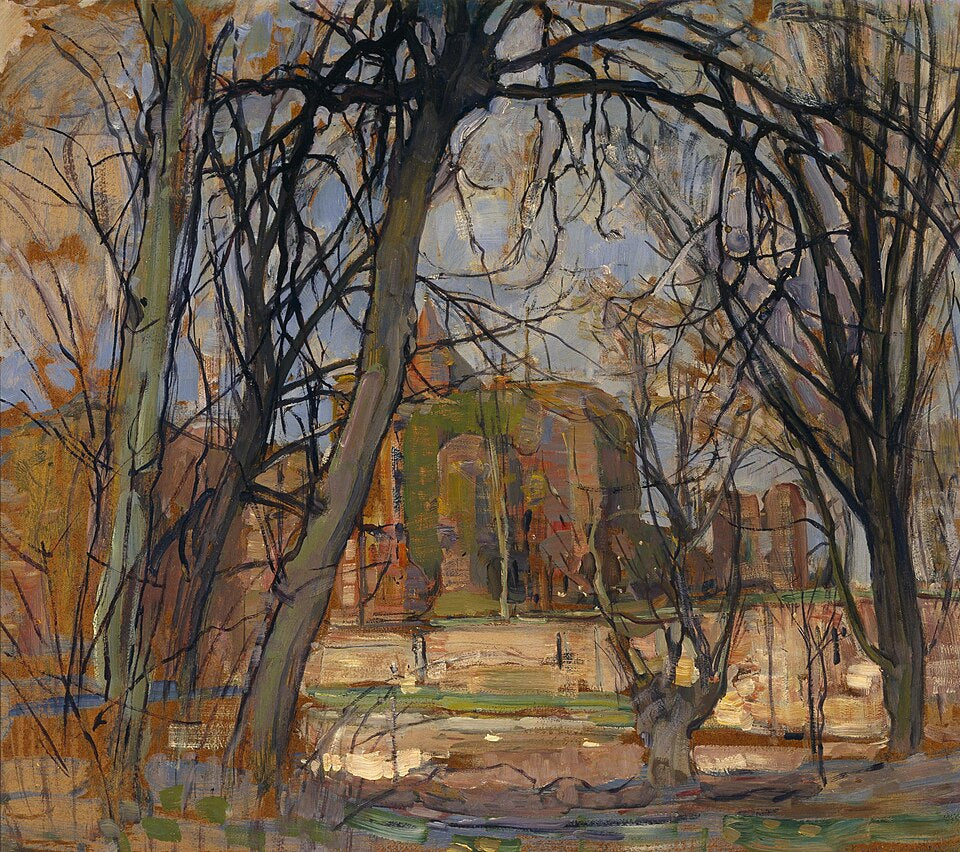 Piet Mondrian Spring Sun, Lentezon: Castle Ruin: Brederode - Canvas Print