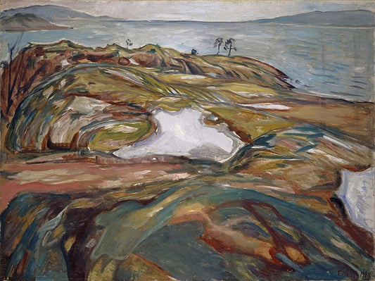 Edvard Munch Landscape at the Sea - Canvas Print