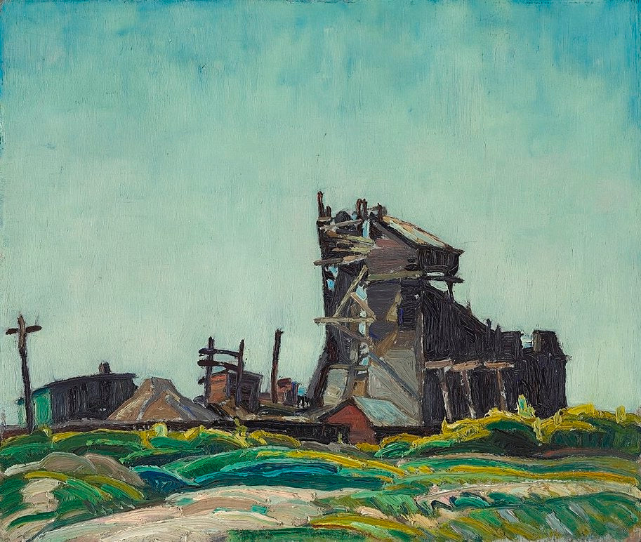 Franklin Carmichael Untitled, Industrial Building - Canvas Print