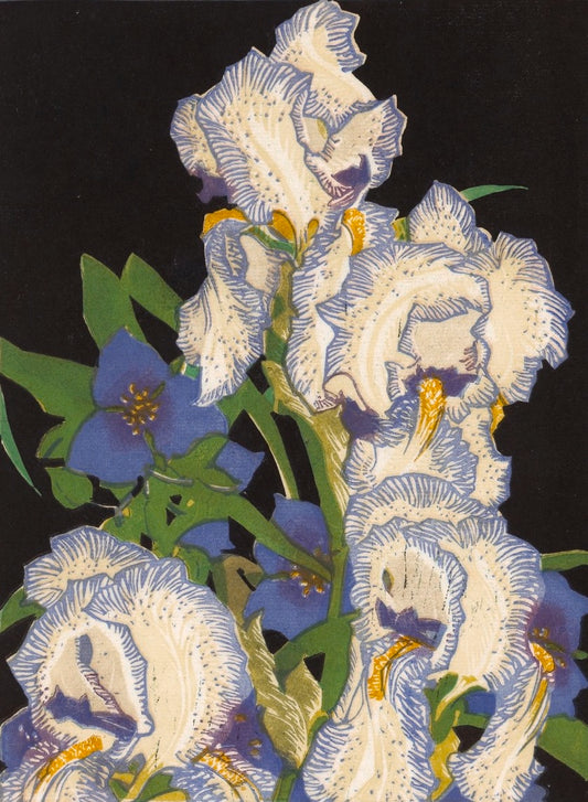Franklin Carmichael Pencilled Irises - Canvas Print