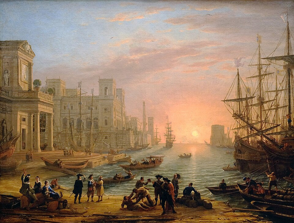 Claude Lorrain Seaport at Sunset - Canvas Print