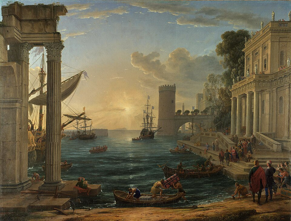Claude Lorrain The Embarkation of the Queen of Sheba - Canvas Print