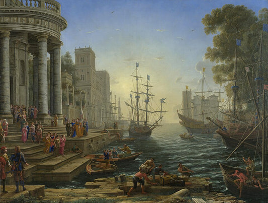 Claude Lorrain Seaport with the Embarkation of Saint Ursula - Canvas Print