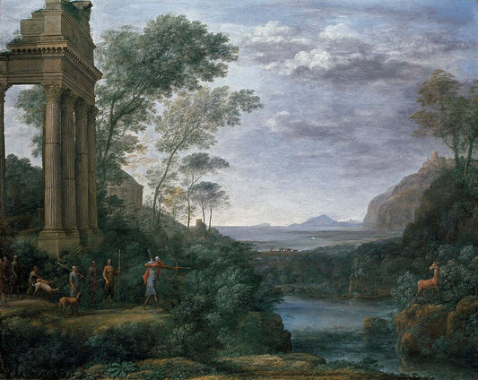 Claude Lorrain Landscape with Ascanius Shooting the Stag of Sylvia - Canvas Print