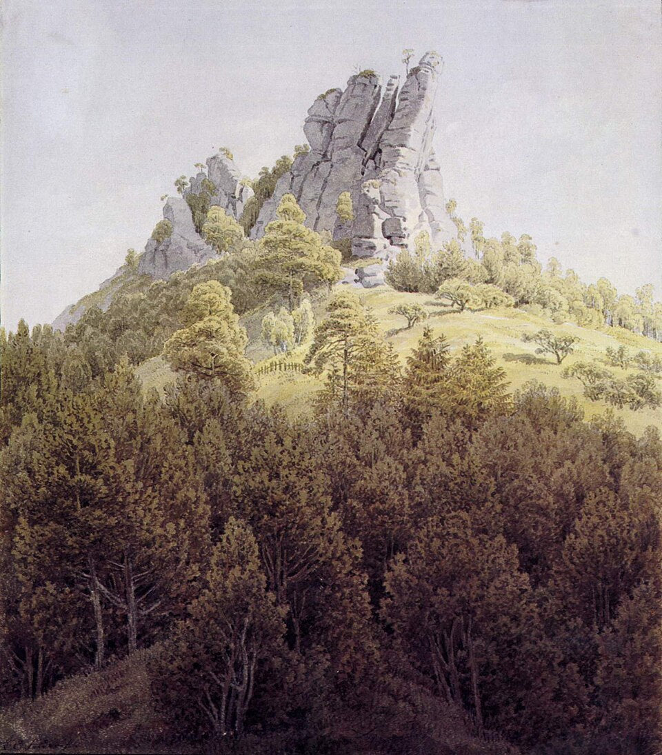 Caspar David Friedrich The Feldstein near Rathen? - Canvas Print