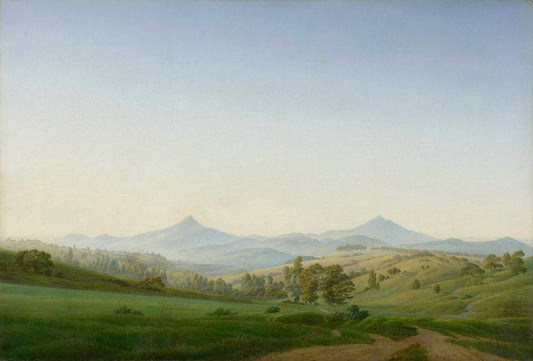 Caspar David Friedrich Bohemian Landscape with Mount Milleschauer - Canvas Print